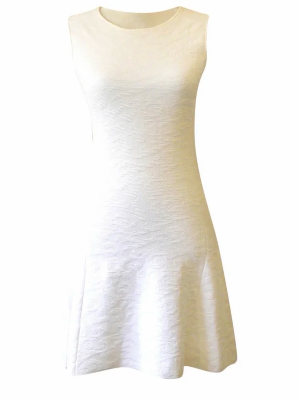 Theory White Textured Sleeveless Mini Dress